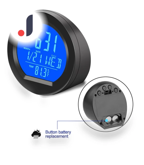 Solar Charging or Battery Powered Car Digital Watch — Clock, Rustic Elegance House