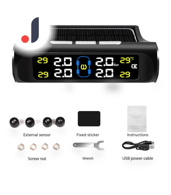Solar Powered TPMS Car Tire Pressure Monitoring System — TPMS Sensor Replacements, Super Star Mall