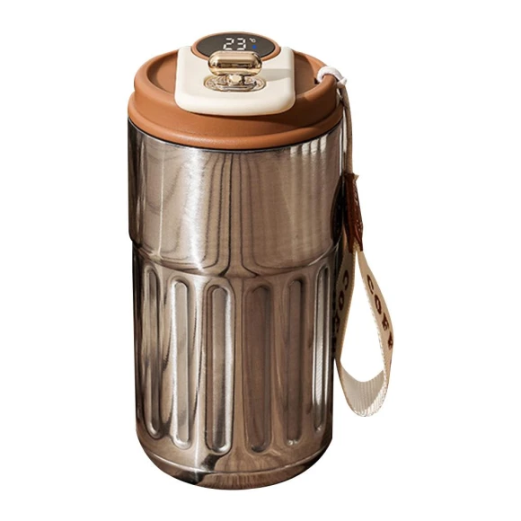 Vacuum Insulated Stainless Steel Travel Mug with Smart Temperature Display — Travel Mugs & Tumblers, GYROBALL