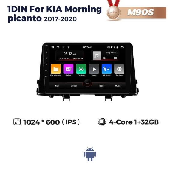 1Din Smart System Android Car Radio Player — Stereo Receivers, Auto Launcher