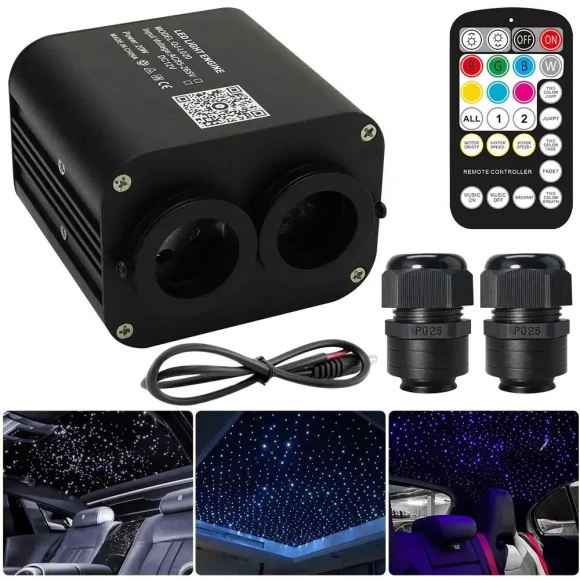 20W RGBW Twinkle Double Head Car Starry Sky Light Kit, Auto Accessories Home