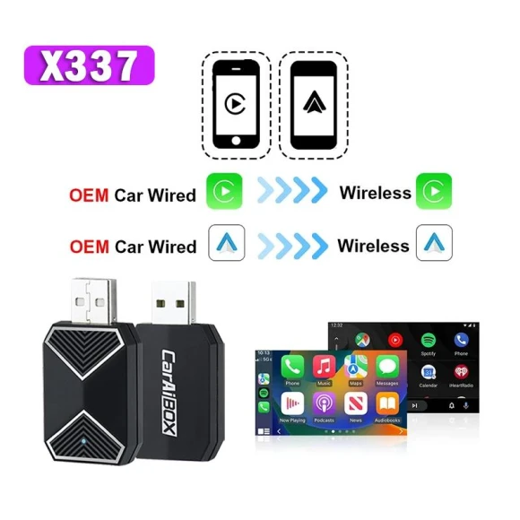 3 in 1 Smart Box Wireless Carplay Android Auto Adapter — Car Infotainment System, Auto Accessories Home