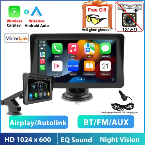 7-inch Portable Touchscreen Car Radio Receiver — Car Infotainment System, Auto Accessories Home