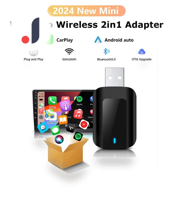 Wireless Carplay Android Auto Adapter — USB, Auto Launcher