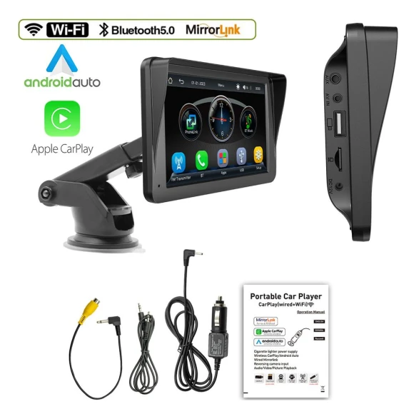 7-inch Portable Touch Screen Wireless Car Multimedia Video Player — Car Infotainment System, Auto Accessories Home