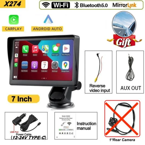 7-inch Wireless Carplay Android Auto Car Radio Multimedia Player — Stereo Receivers, Auto Accessories Home