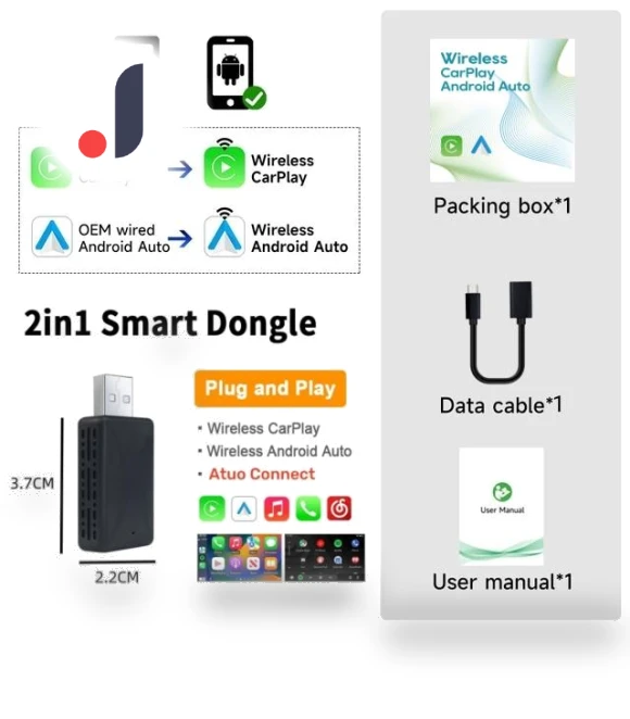 Wireless CarPlay Android Auto Adapter — Car Accessories & Gadgets, Happy Home Mall