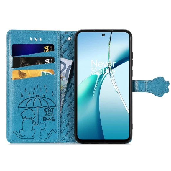 Cat and Dog Embossed Leather Phone Case, Honor