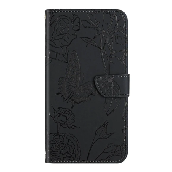 Skin Feel Butterfly Embossed Flip Leather Phone Case, Honor