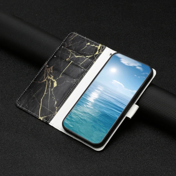 Marble Pattern Leather Phone Case for Honor X7C 4G / 200 Smart, Honor