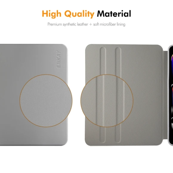 360 Rotation TPU Leather Smart Tablet Case with Pen Slot for iPad Air, ENKAY