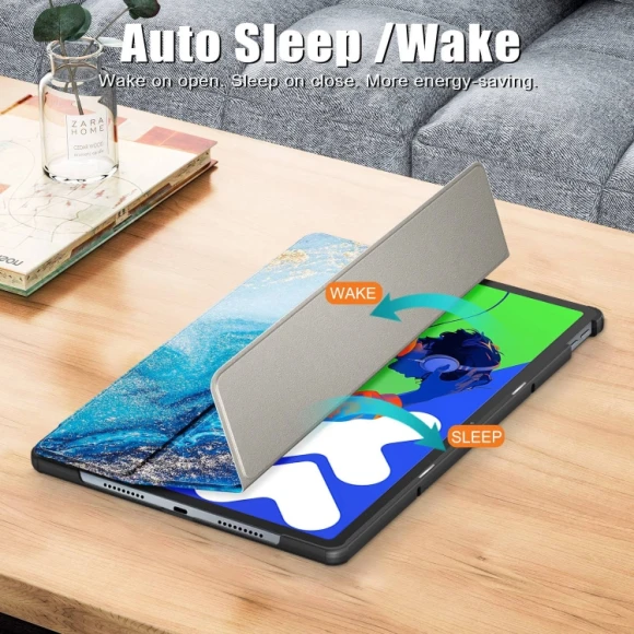 3-folding Leather Smart Tablet Case for Lenovo Tab P12 12.7, Lenovo