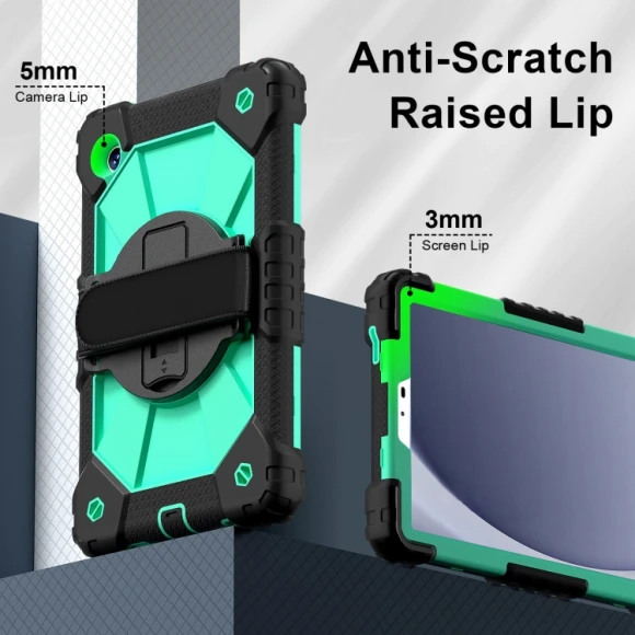 Silicone Hybrid PC Tablet Case with Stand and Shoulder Strap, Samsung