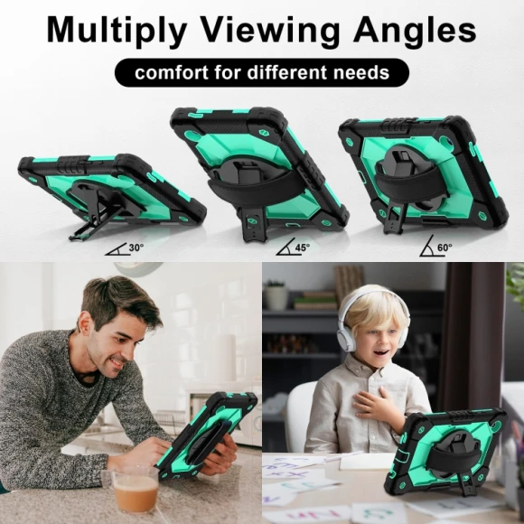 Silicone Hybrid PC Tablet Case with Stand and Shoulder Strap, Samsung