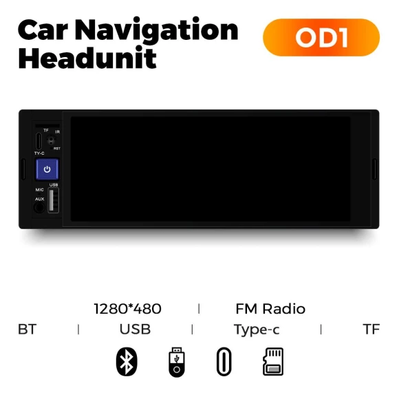 Universal 1Din Car Stereo Receiver — Car Infotainment System, Auto Launcher