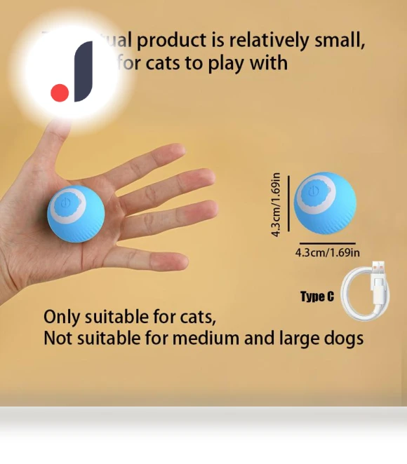 Automatic Moving Jumping USB Electronic Rolling Ball — Interactive Animal Companions, JINGYUE Pet