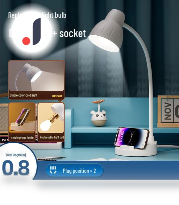 USB Desk Lamp with Smart Outlet — Study & Desk Lighting, VantaGoods