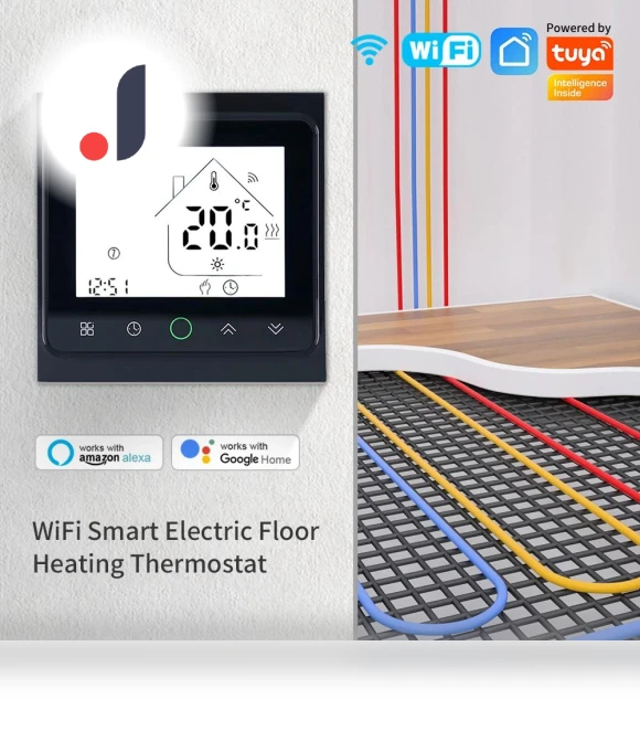 Smart WiFi Thermostat — Home Climate Control, Modern Home Furnishing