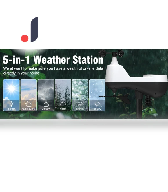 Smart WiFi Weather Station with Outdoor Sensor — Barometers, Koogeelife