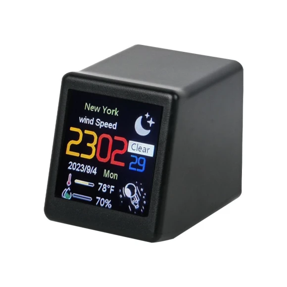 USB Charging WiFi Weather Forecast Station Plastic Multifunctional Mini Desktop Clock — Clocks, DC-HOME Textile