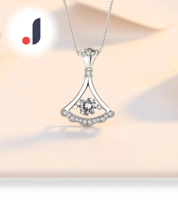 Smart Fan-shaped Diamond Necklace for Women — Smart Jewelry, Original jewelry design