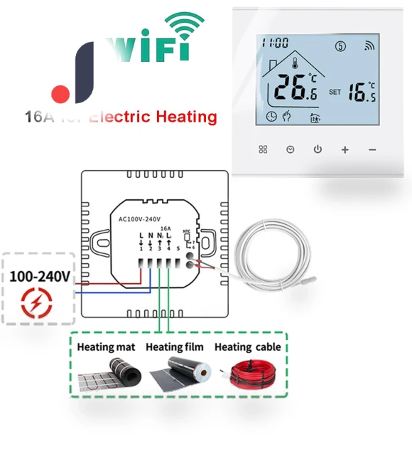 WiFi Thermostat for Electric/Water/Gas Boiler — HVAC Controls, Minco Thermostatic