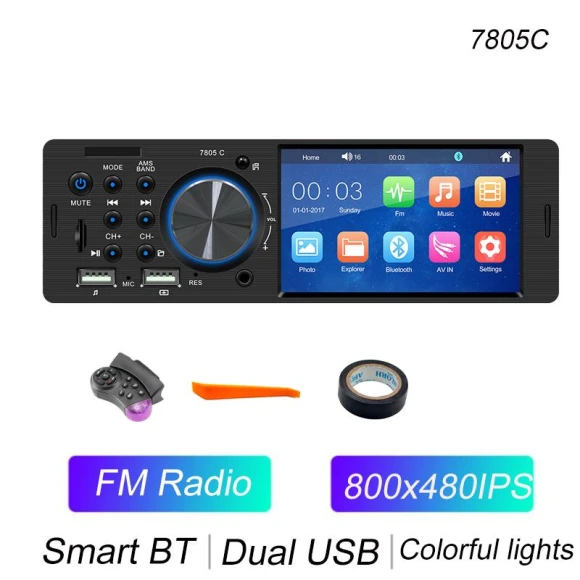 1 Din 4.1 IPS Touchscreen Car MP5 Player — Car Infotainment System, AutoSphere