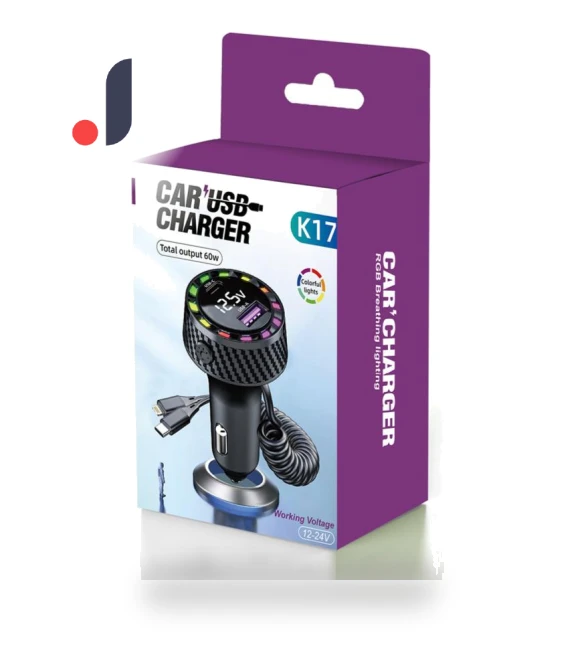 Smart Car Charger with LED Display and RGB Lighting — Chargers, NyPhoenix Auto