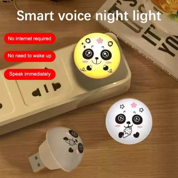 Artificial Intelligence Voice-Controlled Night Light with Bedside Remote and Camping Plug, Scatua