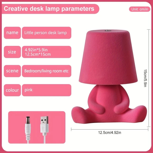 Cute Cartoon Plush Doll Table Lamp — Figurine Lamps, Houspace