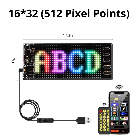 Programmable Smart USB LED Pixel Matrix Display, HOME-Auto-001