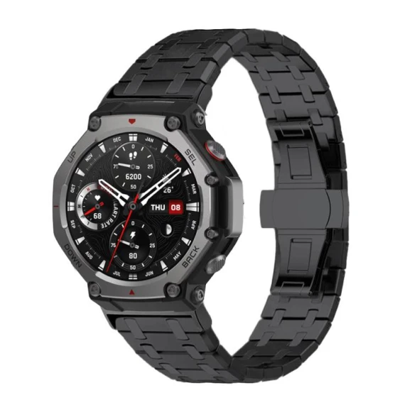 Butterfly Buckle Stainless Steel Watch Band, Amazfit