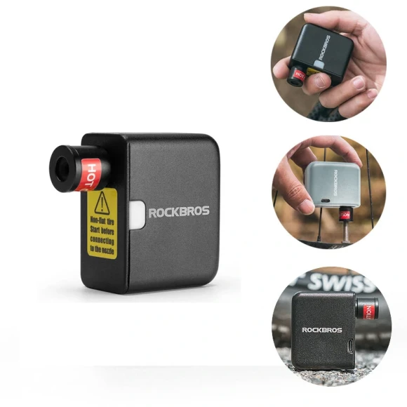 Mini Portable Bike Electric Air Pump — Inflation Devices, ROCKBROS