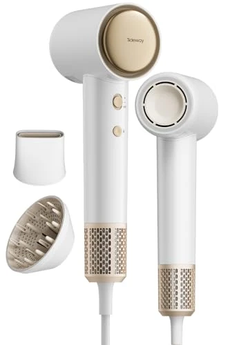 Hair Dryer with Diffuser, Ionic Professional High-Speed 1500W Low-Noise, Fast Drying, Travel Compact, TIDEWAY