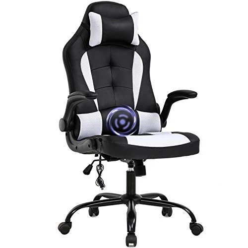 Massage Gaming Chair with Lumbar Support and Headrest — Smart Chairs, BestOffice