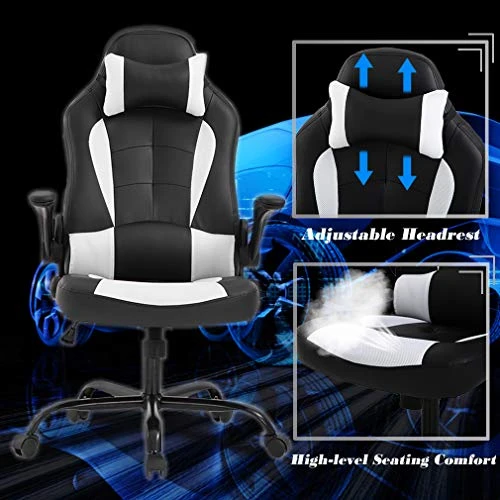 Massage Gaming Chair with Lumbar Support and Headrest — Smart Chairs, BestOffice