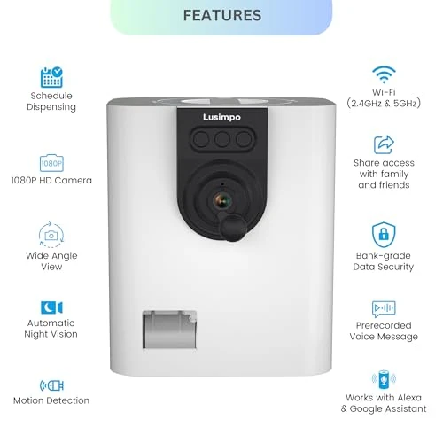 Pet Camera with Treat Dispenser — Automatic Pet Feeder, LUSIMPO