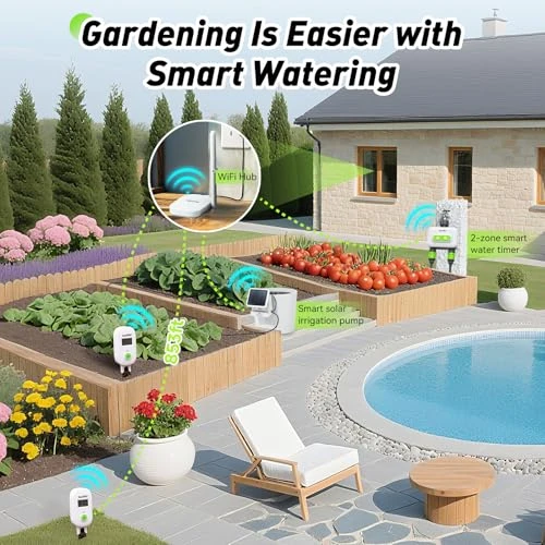 Smart Digital Wireless Plant Moisture Meter with WiFi Hub Kit — Soil Moisture Sensor, RainPoint