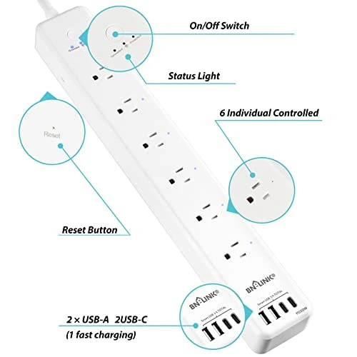 Smart Plug Power Strip with Surge Protection and Fast Charging — Smart Plug, BN-LINK