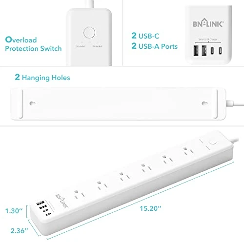 Smart Plug Power Strip with Surge Protection and Fast Charging — Smart Plug, BN-LINK