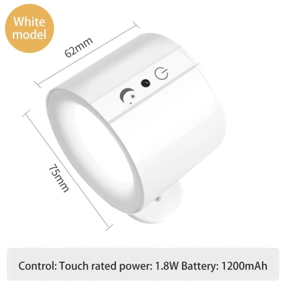 LED Wall Light with Double Head, Touch Control, Remote, 360 Degree Rotation, USB Rechargeable, Wireless, Portable Night..., Sole Street