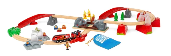 Sound Rescue Set with Electric Train and Wooden Tracks — STEM Toys, Omi Japan Products