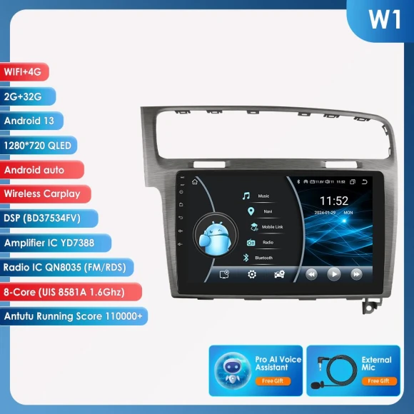 10.1 Inch CarPlay 4G 2 Din Android 13 Car Radio — Car Infotainment System, Hizpo