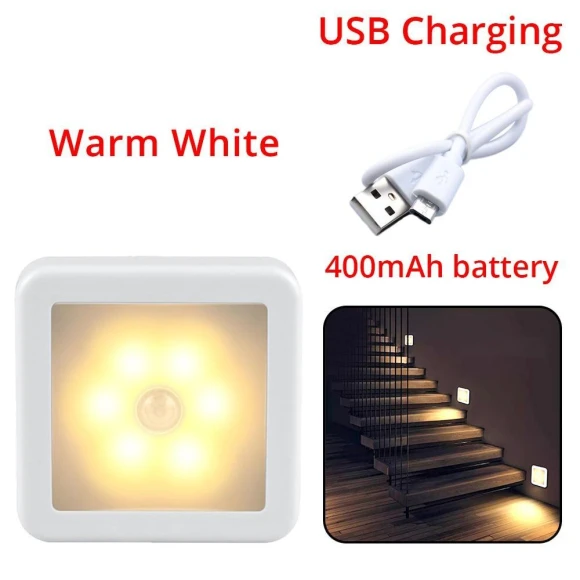 Motion Sensor LED Night Light with Smart USB Charging — Night Lights, Heal Care
