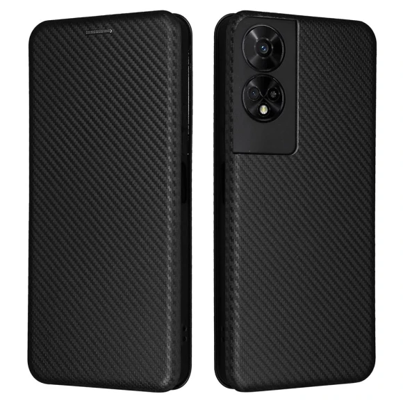 Leather Case Carbon Fiber Texture Stand Magnetic Closing Phone Cover — Basic Cases, Smartwatch 2025