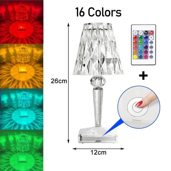Rechargeable Crystal Table Lamp with Touch Control — Desk & Table Lighting, Fantastic House