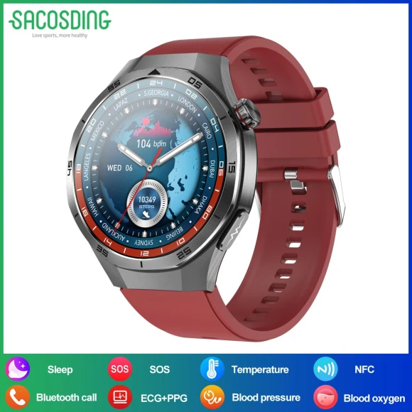 Smart Watch with ECG AMOLED Display — Smartwatches, SACOSDING