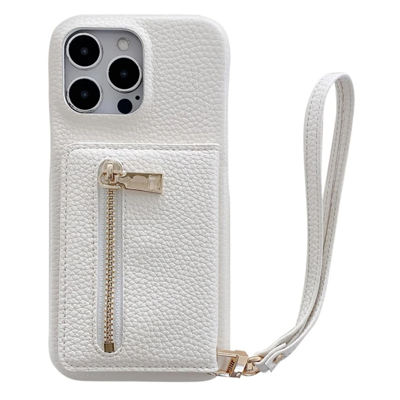 Card Slots Kickstand PU Leather Back Cover with Zipper Pocket — Phone Accessories, Smartwatch 2025