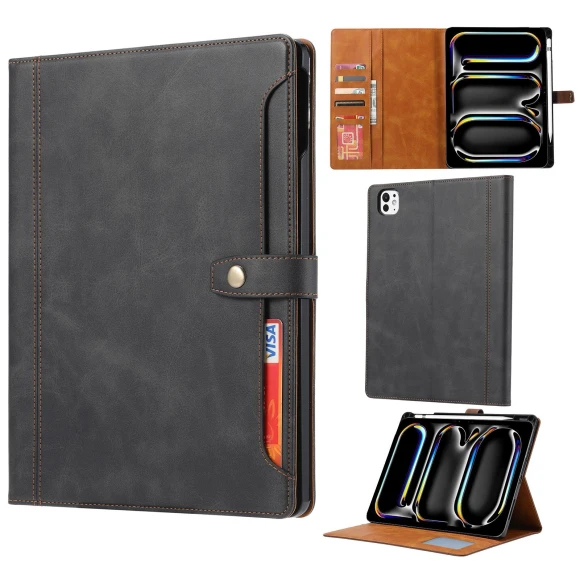 Leather Wallet Tablet Cover with Auto Wake/Sleep, Smartwatch 2025