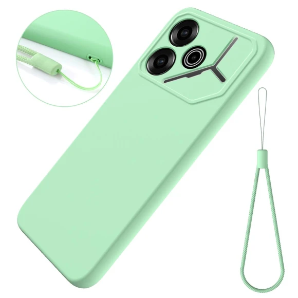 Soft Liquid Silicone Phone Back Cover with Lanyard — Phone Accessories, Smartwatch 2025
